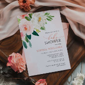 エレガントな水彩花のベイビーシャワー招待状 招待状