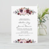 エレガントな水彩花のボヘミアンスタイルの結婚式招待状 招待状 (スタンド正面)