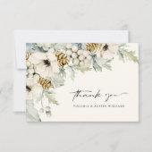 エレガントな水彩花の感謝カード サンキューカード (正面)