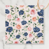 エレガントな水彩花の感謝カード フェイバータグ (裏面)