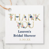 エレガントな水彩花の感謝メッセージ フェイバータグ (正面)