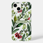 エレガントな水彩花の植物名 Case-Mate iPhoneケース (裏面)