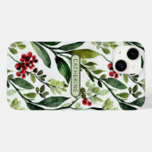 エレガントな水彩花の植物名 Case-Mate iPhoneケース (裏面 (横))