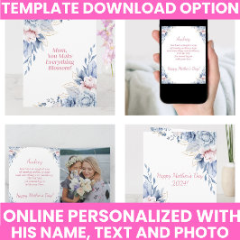 エレガントな水彩花の母の日記念品 カード