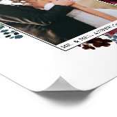 エレガントな水彩花の結婚式 ポスター (角)