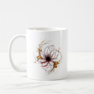 エレガントな水彩花の芸術 コーヒーマグカップ