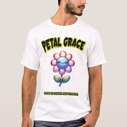エレガントな水彩花の芸術 - 美しい手描き Tシャツ (正面)