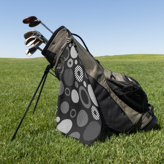 エレガントな水彩花の装飾的な目を引く ゴルフタオル (グリーン)