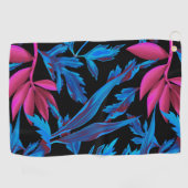 エレガントな水彩花の装飾的な目を引く ゴルフタオル (横)