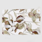 エレガントな水彩花の装飾的な目を引く ゴルフタオル (横)