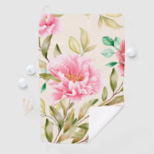 エレガントな水彩花の装飾的な目を引く ゴルフタオル (インサイチュ)