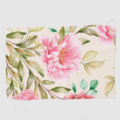 エレガントな水彩花の装飾的な目を引く ゴルフタオル (横)