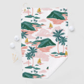 エレガントな水彩花の装飾的な目を引く ゴルフタオル (インサイチュ)