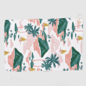 エレガントな水彩花の装飾的な目を引く ゴルフタオル (横)