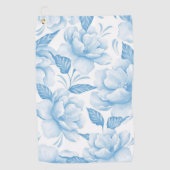 エレガントな水彩花の装飾的な目を引く ゴルフタオル (正面)