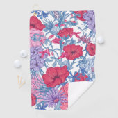 エレガントな水彩花の装飾的な目を引く ゴルフタオル (インサイチュ)