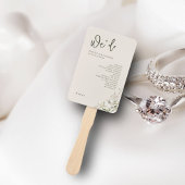 エレガントな水彩花イラストのウェディングプログラム ハンドファン