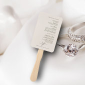 エレガントな水彩花イラストのウェディングプログラム ハンドファン