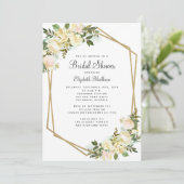 エレガントな水彩花イラストのブライダルシャワー 招待状 (スタンド正面)