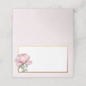 エレガントな水彩花イラストのブランクプレースカード - ブラッシュピンク プレイスカード (外部開封)