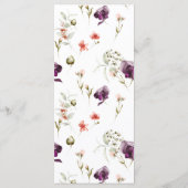 エレガントな水彩花イラストの女性向けイベントメニュー メニュー (裏面)