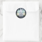 エレガントな水彩花イラスト - ハッピーイースター ラウンドシール (バッグ)