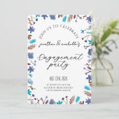 エレガントな水彩花エンゲージメントのお祝い 招待状 (スタンド正面)