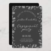 エレガントな水彩花エンゲージメントのお祝い 招待状 (正面/裏面)