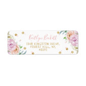 エレガントな水彩花モチーフの返送先ラベル ラベル (正面)