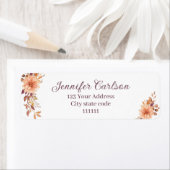エレガントな水彩花モノの返信住所ラベル ラベル (インサイチュ)