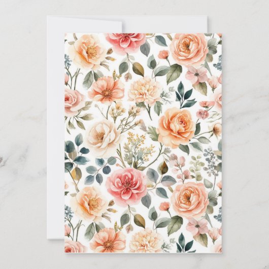 エレガントな水彩花園パーティーの招待状 招待状 (裏面)