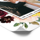 エレガントな水彩花束のウェディング ポスター (角)