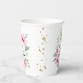 エレガントな水彩花柄のウェディングシャワーペーパーカップ 紙コップ (右)