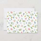 エレガントな水彩花柄のウェディングレセプションの詳細 招待状 (裏面)