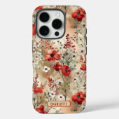 エレガントな水彩花柄のオーダーメイドデザイン Case-Mate iPhoneケース (裏面)