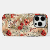 エレガントな水彩花柄のオーダーメイドデザイン Case-Mate iPhoneケース (裏面 (横))