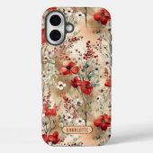 エレガントな水彩花柄のオーダーメイド Case-Mate iPhoneケース (裏面)