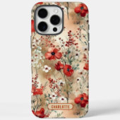 エレガントな水彩花柄のオーダーメイド Case-Mate iPhoneケース (裏面)