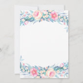 エレガントな水彩花柄のバチェラー・パーティー1st 招待状 (裏面)