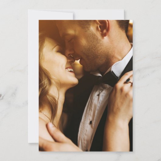 エレガントな水彩花柄キュートな写真 ウェディング 案内状 (裏面)