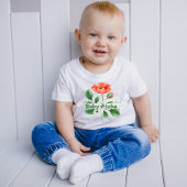 エレガントな水彩花柄ベビー ボディスーツ | 新生児ベビー