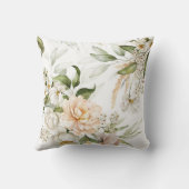 エレガントな水彩花模様の装飾パターン クッション (裏面)