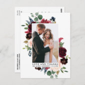 エレガントな水彩花緑の愛に感謝 ポストカード (正面/裏面)