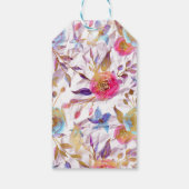 エレガントな水彩花 ピンクと白 ギフトタグ (裏面)