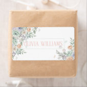 エレガントな水彩花  ラベル (インサイチュ)