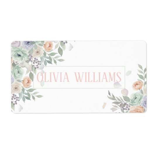 エレガントな水彩花  ラベル (正面)