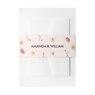 エレガントな水彩花 招待状ベリーバンド