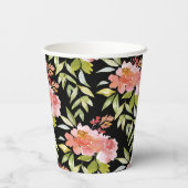 エレガントな水彩花  紙コップ (裏面)