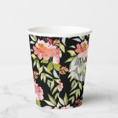 エレガントな水彩花  紙コップ (右)