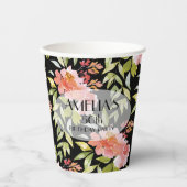 エレガントな水彩花  紙コップ (正面)
